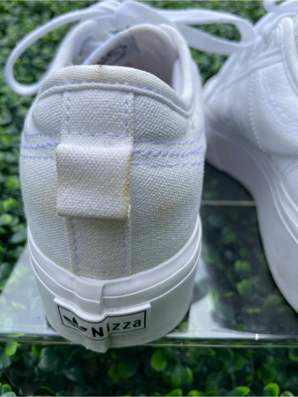 adidas nizza Womens White Platform Low-Top Sneakers size 8.5